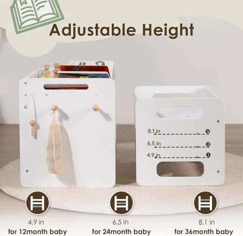 Miniatura 2 de bpmfkid Montessori - Juego de mesa y silla de destete – Diseño ajustable para niños pequeños, ideal para la hora de comer, aprender y jugar