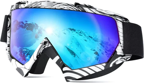 Miniatura 9 de MAMBAOUT Gafas de esquí de nieve para adultos, gafas de snowboard para jóvenes, adolescentes, hombres y mujeres, gafas de moto de nieve de visión