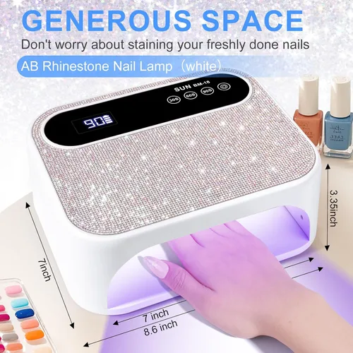 Miniatura 2 de Lámpara LED de uñas, luz de uñas de gel de 126 W, lámpara profesional recargable, 42 cuentas LED UV duraderas, sensor automático, secado rápido