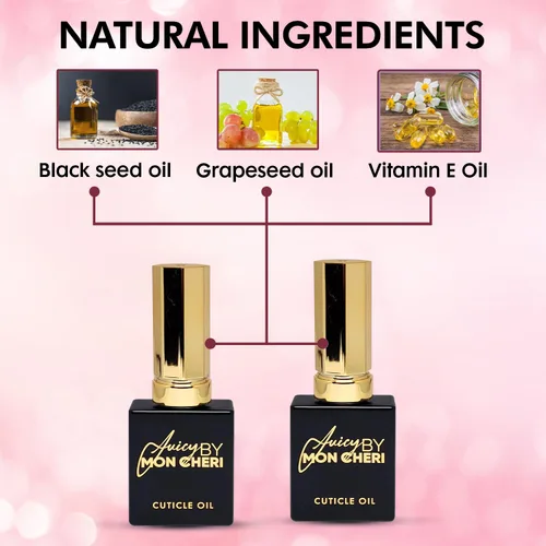 Miniatura 2 de Aceite para cutículas de uñas, tamaño de 0.3 fl oz para hidratar, curar y reparar el cuidado de las cutículas (limonada de fresa, toque dorado)
