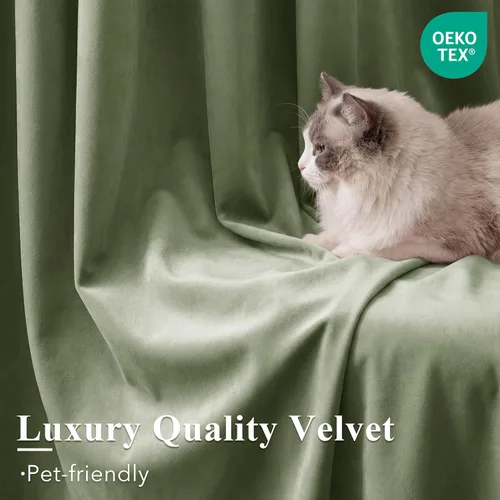 Miniatura 259 de StangH Cortinas de Terciopelo Verde Esmeralda de 96 Pulgadas - Cortinas Opacas de Terciopelo de Lujo Súper Suaves, Elegante Cobertura de Ventana