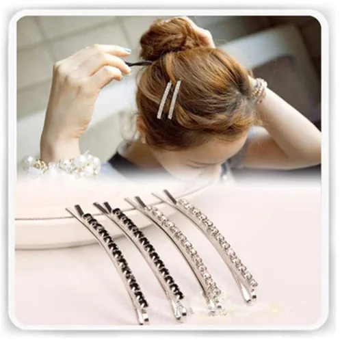 Miniatura 4 de 12 Piezas de Horquillas con Diamantes de Imitación, Pinzas para el Cabello de Metal Plateado, Horquillas de Diamantes de Imitación con Cristales