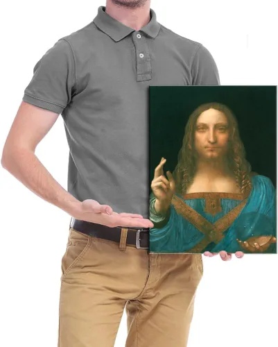 Miniatura 6 de Wieco Art Lienzo impreso Salvator Mundi, 1500 por Leonardo DA VINCI Reproducciones de arte clásico Jesús lienzo arte de pared para decoración