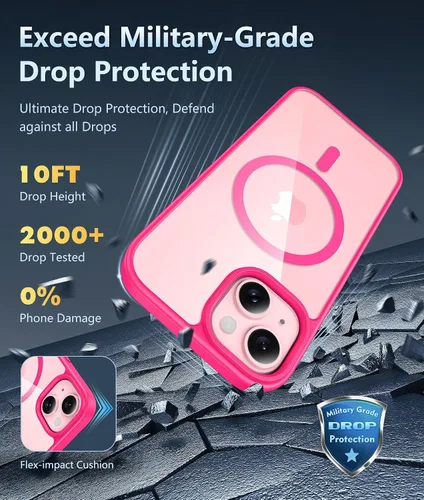 Miniatura 1482 de FNTCASE Funda para iPhone 13 Pro-Max: Fundas magnéticas transparentes compatibles con Magsafe Slim anti amarillamiento protección contra caídas