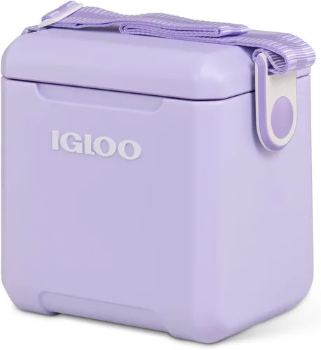 Igloo Tag Along Too Coolers | Enfriador de estilo picnic de carcasa dura aislada | Cofre de hielo rodante Lila