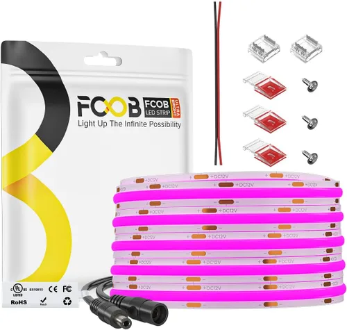Miniatura 31 de Tira de luces LED COB DC24V de 16.4 pies, 6000 K, blanco frío, 320 LED, flexible, de alta densidad, uniforme, brillante, 9W/m, CRI90+ regulable