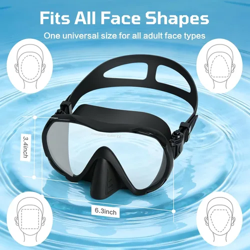 Miniatura 5 de Gafas de natación para adultos con cubierta para la nariz, máscara de buceo de visión amplia, sin fugas, gafas de natación para hombres, mujeres