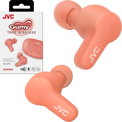 Miniatura 12 de JVC Gumy - Auriculares inalámbricos verdaderos, Bluetooth 5.3, funda de carga, reproducción de 24 horas, IPX4 resistente al agua, cómodo ajuste