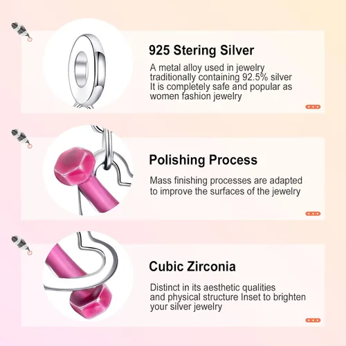 Miniatura 4 de Annmors Dijes familiares de joyería para mujer, plata de ley 925, colgante con circonita cúbica, cuentas de joyería para niñas, regalos de bricolaje