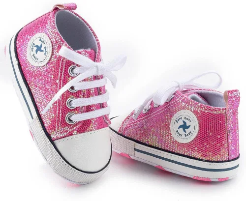 Miniatura 64 de Zapatos deportivos de lona de lona para bebés y niñas, suela antideslizante suave, suela antideslizante