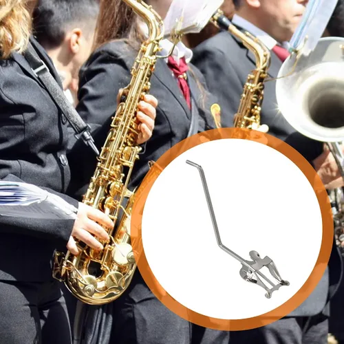 Miniatura 4 de Lovermusic Reemplazo de la lira del sostenedor del clip de la abrazadera del zócalo redondo de plata para el saxofón tenor alto