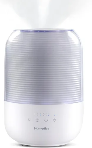 Homedics Humidificador ultrasónico de niebla fría, tanque de agua de llenado superior de 3 litros, cubre 395 pies cuadrados, tiempo de