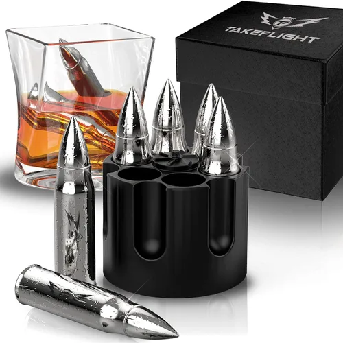 Miniatura 8 de Piedras de whisky de metal, regalo para el día de San Valentín para él, 6 rocas de whisky de acero, cubos de hielo de metal para enfriar bourbon