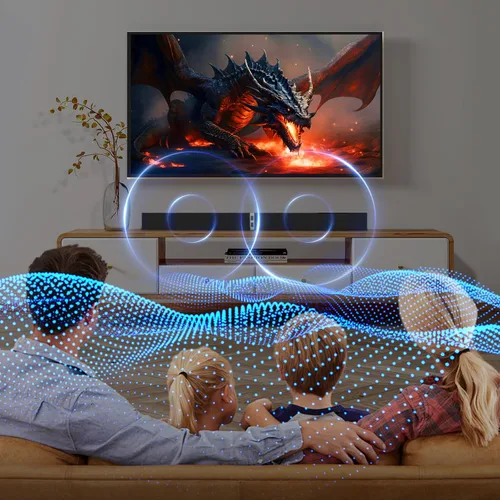 Miniatura 8 de MZEIBO Barra de sonido para Smart TV, barra de sonido Bluetooth desmontable de 80 W con graves potentes, sistema de audio de cine en casa 2 en 1
