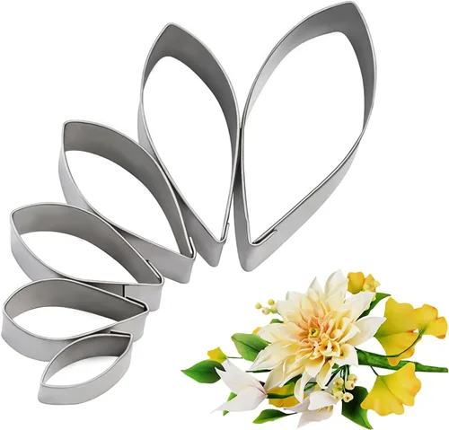 Miniatura 13 de KALAIEN Molde de pasta de goma de pétalo de hoja de pétalos de azúcar, herramientas de artesanía de rosa, vetas dobles Rose Petal
