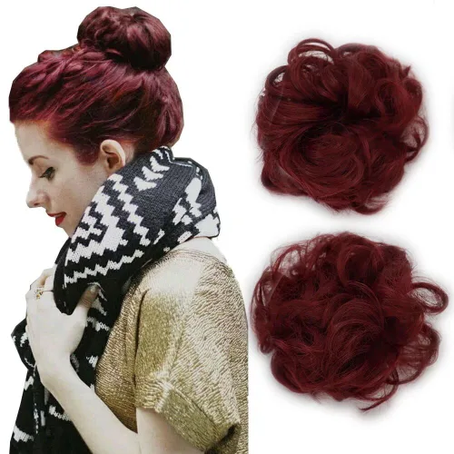 Miniatura 11 de 2 extensiones de cabello ondulado y grueso para mujer, de color negro natural, fibra sintética resistente al calor, para belleza, fiestas, uso