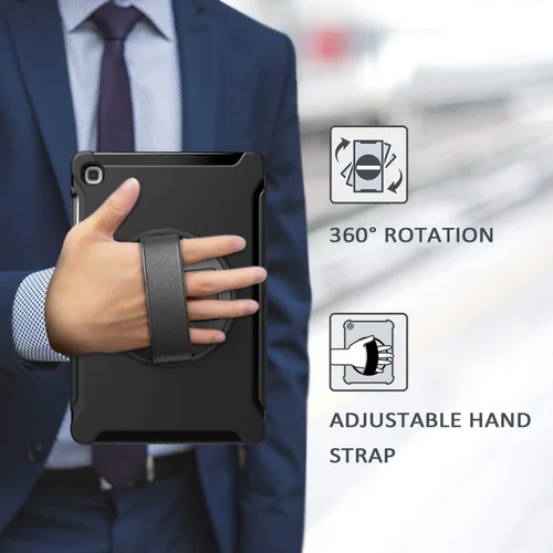 Miniatura 7 de Dteck Funda para Galaxy Tab S5e 2019, resistente, de cuerpo completo, resistente, a prueba de golpes, con correa de mano giratoria para tableta