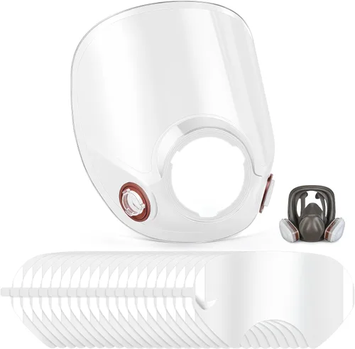 Miniatura 11 de Tellegloww 1 pieza de piezas de repuesto compatibles con lentes de la serie 6000 de respiradores de cara completa y 10 piezas de cubiertas de lentes