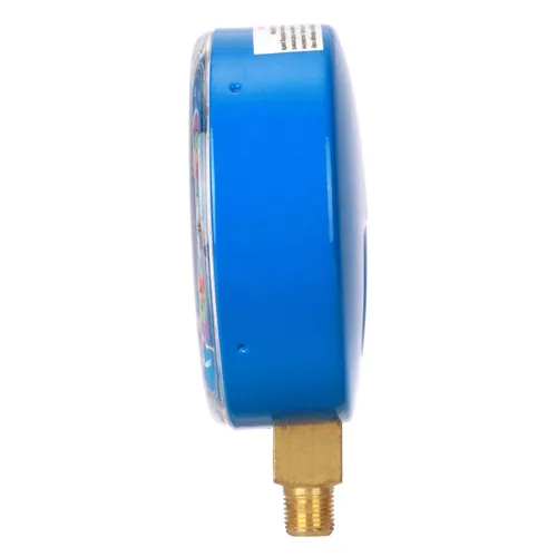 Miniatura 5 de MEASUREMAN Medidor de presión para refrigeración, esfera de 3-1/8", esfera azul, montaje inferior de 1/8" NPT, 30inHg-0-250psi, rango retardado