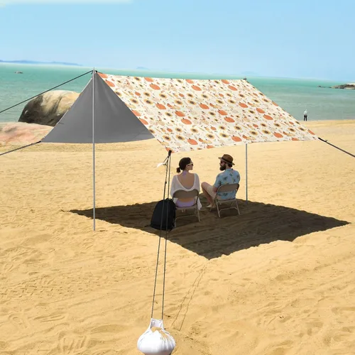 Miniatura 7 de Ramo de calabazas otoñales de girasol, tienda de campaña y toldo de playa de fácil instalación para viajes familiares, picnics y campamentos