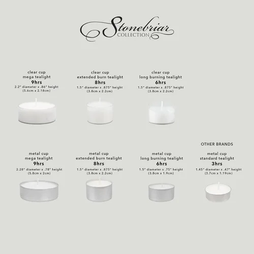 Miniatura 8 de Stonebriar 48 unidades de velas de té sin perfume, sin humo, de combustión larga, taza transparente, color blanco, con tiempo de combustión de 6 a 7