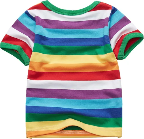 Miniatura 2 de Sooxiwood - Camiseta de manga corta para niño, diseño de rayas, multicolor