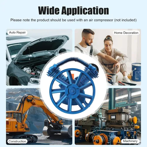 Miniatura 7 de Cabezal de bomba de compresor de aire de doble cilindro de 175PSI 5.5HP, 21CFM V Tipo Doble Etapa Universal de Bajo Consumo de Energía Motor