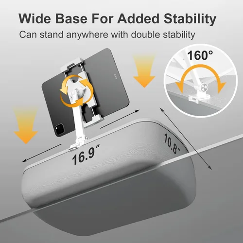 Miniatura 6 de ERGONOV Almohada de frijoles para regazo acogedora Kindle con soporte ajustable para brazo, soporte de tableta de 360°, se adapta a Kindle