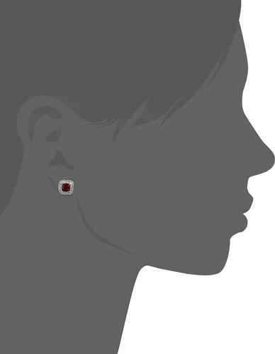 Miniatura 12 de Amazon Essentials Aretes de plata de ley con piedra natal de corte cojín y zafiro blanco creado (anteriormente colección Amazon)