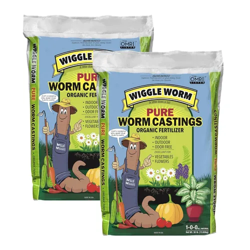 Wiggle Worm Fertilizante de Humus de Lombriz 100% Puro Orgánico Denso en Minerales, 30 libras - Mejora la Fertilidad del Suelo y la Aireación para