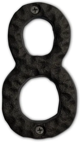 Miniatura 21 de Números de dirección de casa de 4 pulgadas de altura, número de casa de hierro fundido, acabado negro inoxidable, número 1