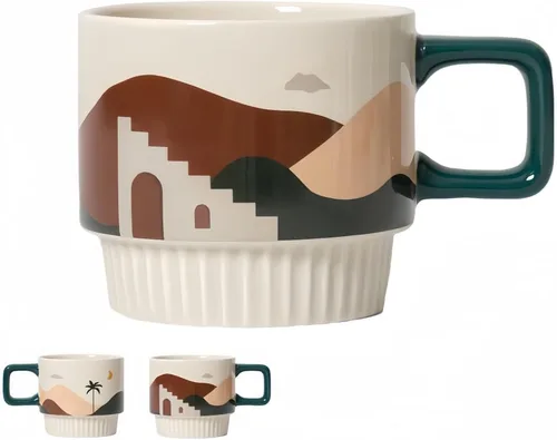 Miniatura 8 de Morandi - Tazas de café de cerámica de 11 onzas, tazas de café vintage con asa, taza de café novedosa para Navidad, regalos de cumpleaños, regalos