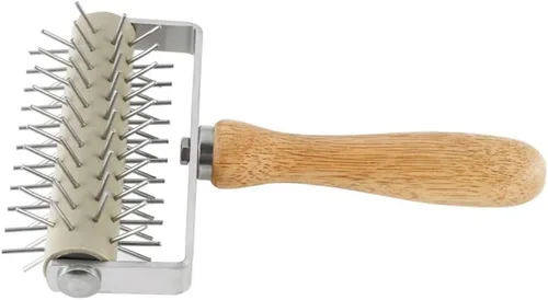 Miniatura 3 de Roller Docker Rodillo de masa de acero inoxidable Rueda de pastel de galletas Pizza Pan de pastelería Cortador de rodillos de corteza Herramienta