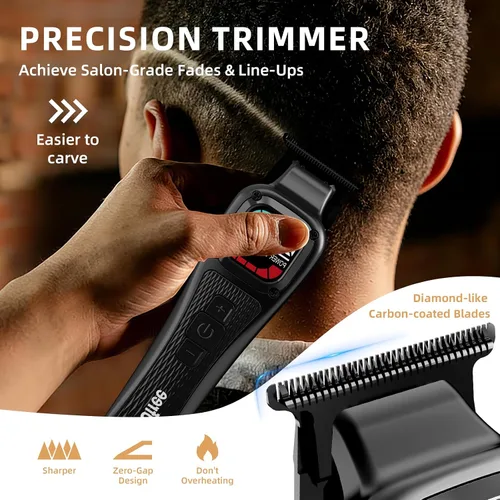 Miniatura 7 de Ufree Cortadora de pelo profesional para hombres, juego de cortapelos y recortadora de barbero profesional, cortapelos inalámbricos para hombre, kit