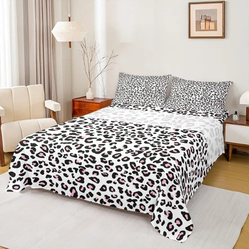 Miniatura 12 de Juego de sábanas abstractas de piel de guepardo, tamaño individual, decoración de lujo para habitación de niños, niñas y mujeres, juego de ropa