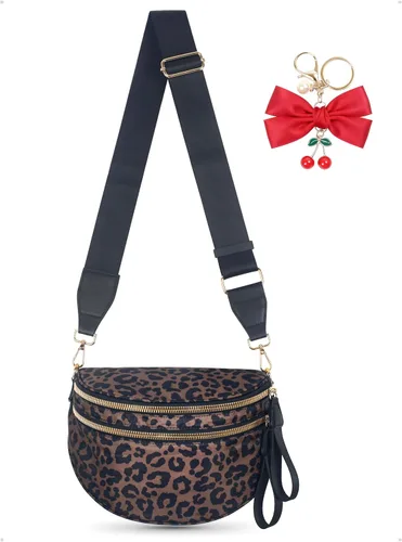 Miniatura 9 de Bum Bag Crossbody Bag para mujer Amplias bolsas Riñoneras cruzadas de nailon Monedero con cinturón para viajar y correr, regalos de moda