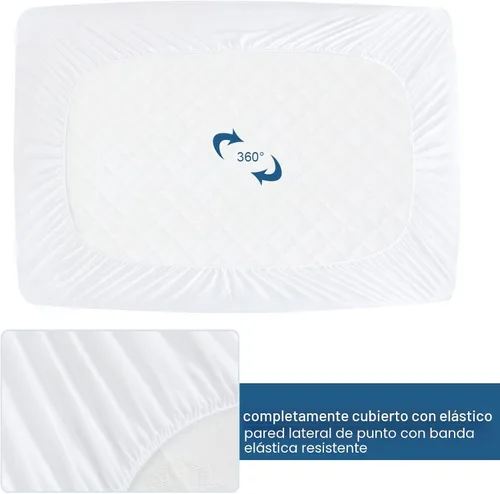 Miniatura 4 de Cubrecolchón de tela de toalla 100% impermeable, para colchones de hasta 18 pulgadas de alto, ultrasuave, silencioso y agradable al tacto, sábana