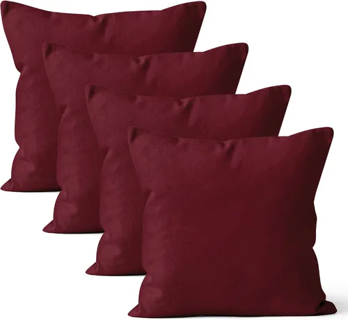 Miniatura 14 de Encasa XO Juego de 2 fundas de almohada de 12 x 12 pulgadas, color beige, sin rellenos, fundas de almohada de algodón para sala de estar, cama