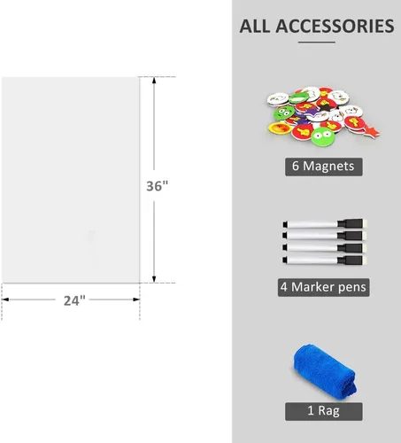 Miniatura 6 de ZHIDIAN Adhesivo magnético para pizarra blanca para pared/puerta, papel tapiz autoadhesivo grande de 36 x 24 pulgadas, papel de contacto