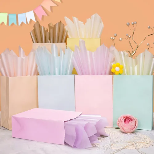 Miniatura 3 de Larcenciel 70 hojas de papel de seda, papel de seda metálico de regalo para bolsas de regalo, envoltura de regalo y embalaje, colorido papel