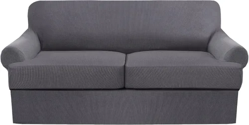 Miniatura 52 de Juego de fundas para sillas con cojines en T de 2 piezas, funda de sofá elástica para sillones y sillas con cojines en T