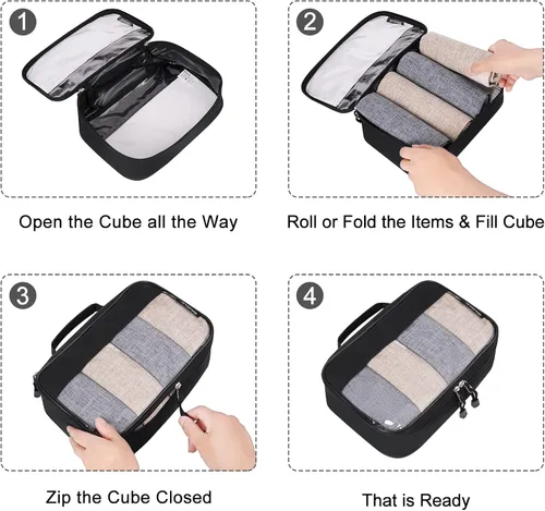 Miniatura 4 de BAGAIL Organizadores de embalaje transparentes para accesorios de viaje, maleta de equipaje