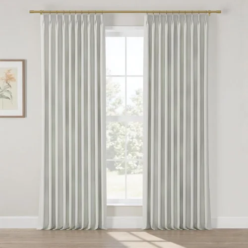 Miniatura 13 de TWOPAGES Cortina opaca plisada para dormitorio, con aislamiento térmico, grueso, 1 panel, 50 x 63 pulgadas, lino