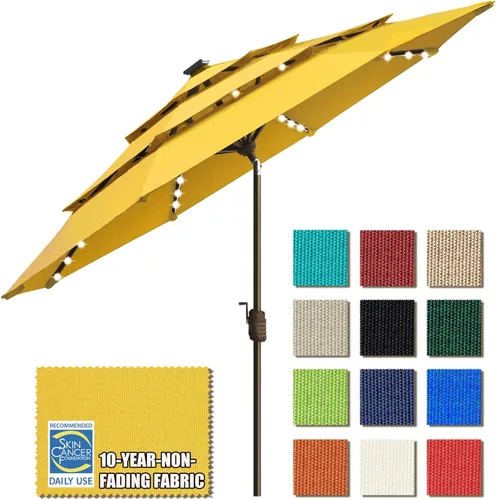 Miniatura 31 de EliteShade - Sombrilla solar de 9 pies / 2.74 metros, con 80 luces LED para patio, mesa al aire libre, con ventilación y cubierta que no se decolora