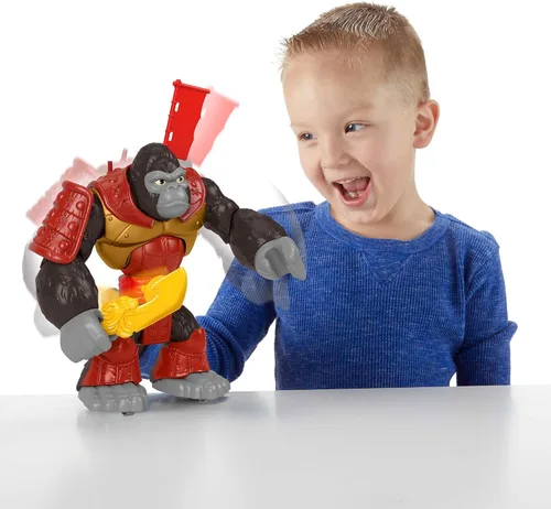 Miniatura 2 de Fisher-Price Imaginext Juguete preescolar Silverback Gorilla Smash figura de 8 pulgadas con acción de perforación y accesorios
