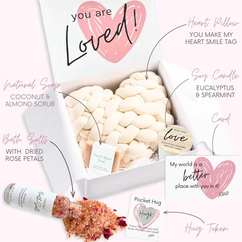 Miniatura 3 de Boxzie Juego de caja de regalo con texto en inglés «You are Loved para mujer», regalos únicos con texto en inglés «I Love You» para ella, paquete