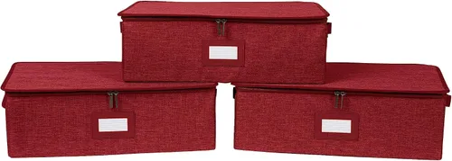 Miniatura 123 de Covermates Keepsakes - Juego de cajas de almacenamiento con cierre de cremallera, paquete de 3 cubos organizadores de poliéster resistente, diseño
