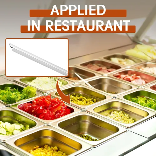 Miniatura 7 de Zonon 12 barras adaptadoras de acero inoxidable, divisor largo de alimentos de metal, barra adaptadora de mesa de vapor para hotel, restaurante