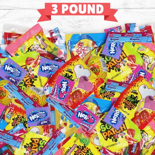 Miniatura 3 de Mezcla surtida de dulces a granel, paquete variado de 3 libras envueltos individualmente para rellenos de piñara, recuerdos de fiesta, cuencos