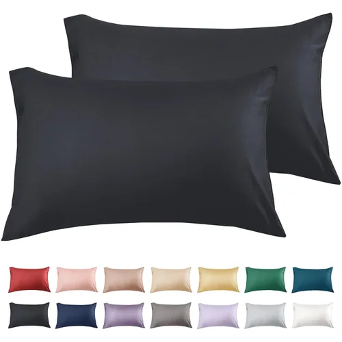 Miniatura 21 de Warmstar - Juego de 2 fundas de almohada de algodón tamaño estándar, 600 hilos, fundas de 20 x 26 pulgadas, algodón suave de fibra larga Placid Blue